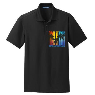 Cool Retro Palm Springs California  Dry Zone Grid Polo