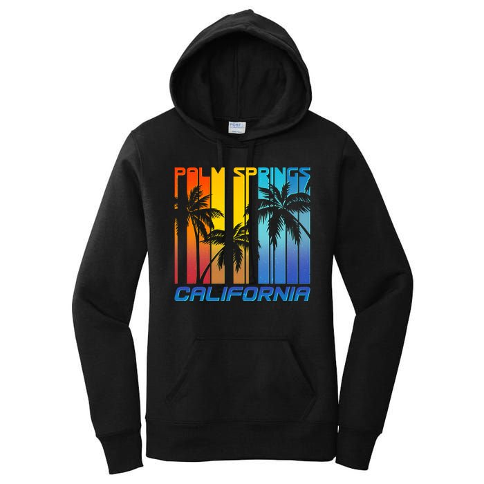 Cool Retro Palm Springs California  Women's Pullover Hoodie