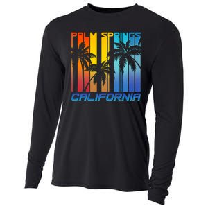 Cool Retro Palm Springs California  Cooling Performance Long Sleeve Crew