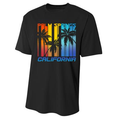 Cool Retro Palm Springs California  Performance Sprint T-Shirt