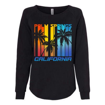 Cool Retro Palm Springs California  Womens California Wash Sweatshirt