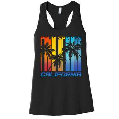 Cool Retro Palm Springs California  Women's Racerback Tank