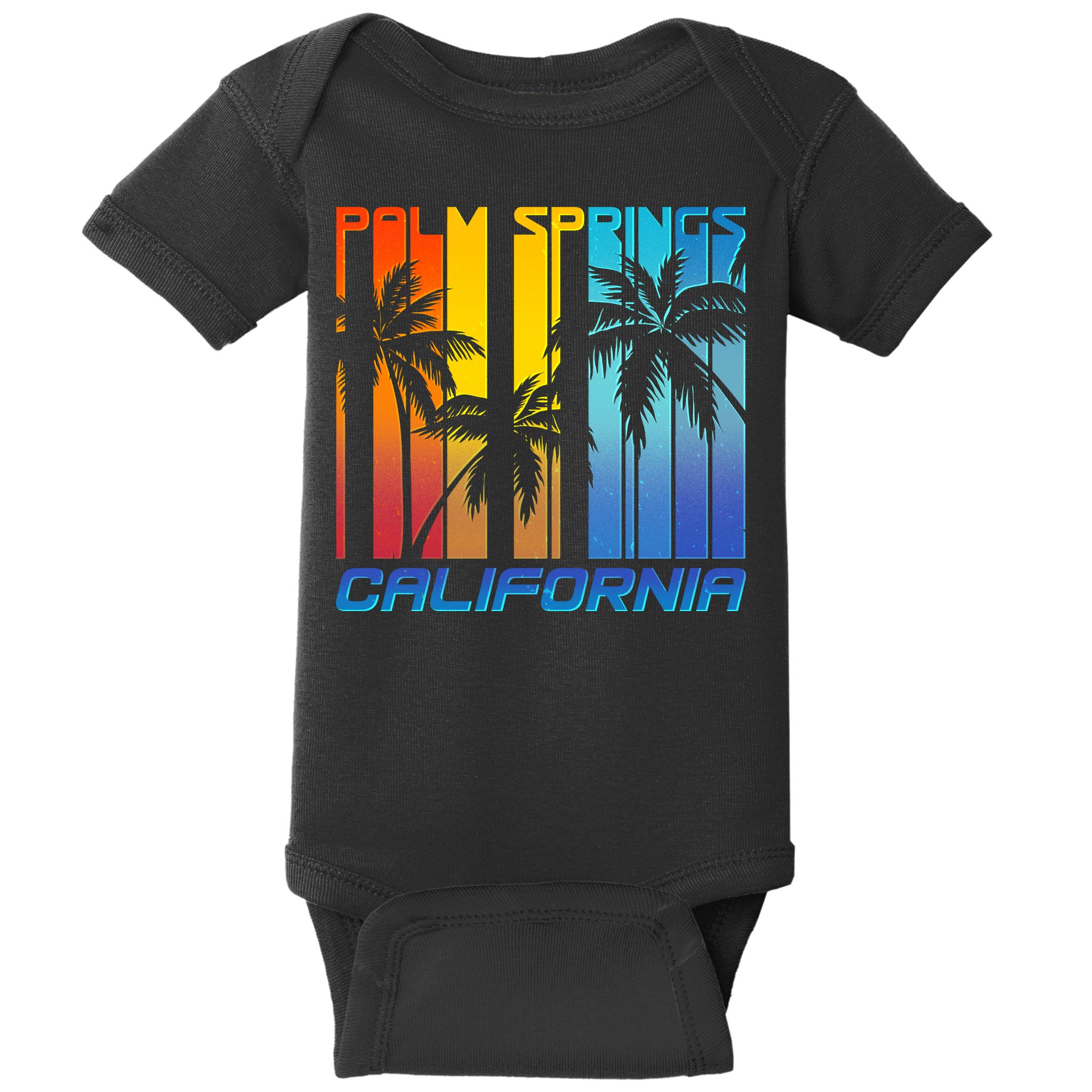 Cool Retro Palm Springs California  Baby Bodysuit