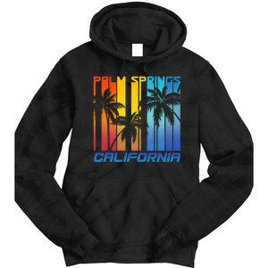 Cool Retro Palm Springs California  Tie Dye Hoodie