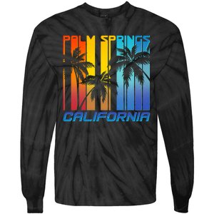 Cool Retro Palm Springs California  Tie-Dye Long Sleeve Shirt