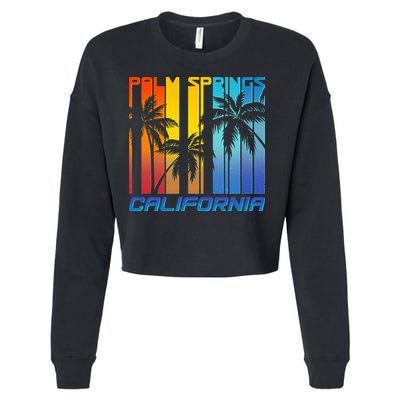 Cool Retro Palm Springs California  Cropped Pullover Crew
