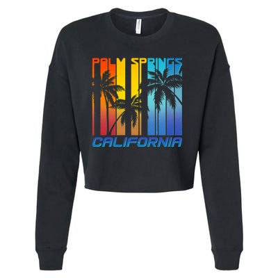 Cool Retro Palm Springs California  Cropped Pullover Crew