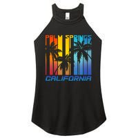 Cool Retro Palm Springs California  Women's Perfect Tri Rocker Tank