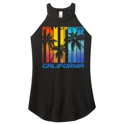 Cool Retro Palm Springs California  Women's Perfect Tri Rocker Tank