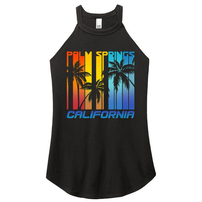 Cool Retro Palm Springs California  Women's Perfect Tri Rocker Tank