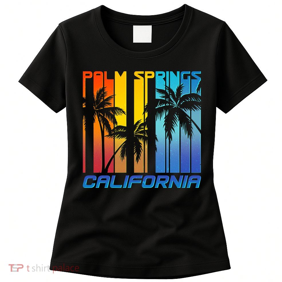 Cool Retro Palm Springs California  Womens T-Shirt