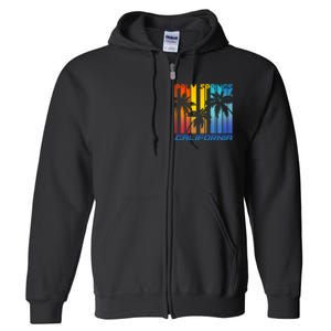 Cool Retro Palm Springs California  Full Zip Hoodie