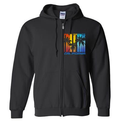 Cool Retro Palm Springs California  Full Zip Hoodie