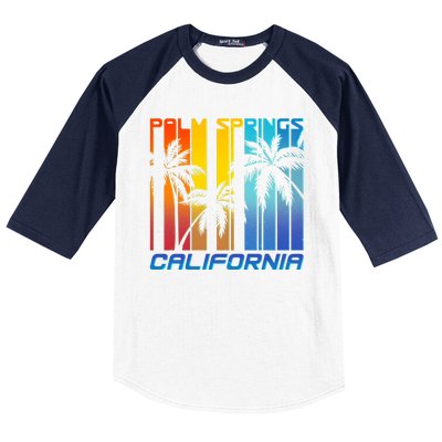 Cool Retro Palm Springs California  Baseball Sleeve Shirt