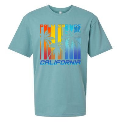 Cool Retro Palm Springs California  Sueded Cloud Jersey T-Shirt