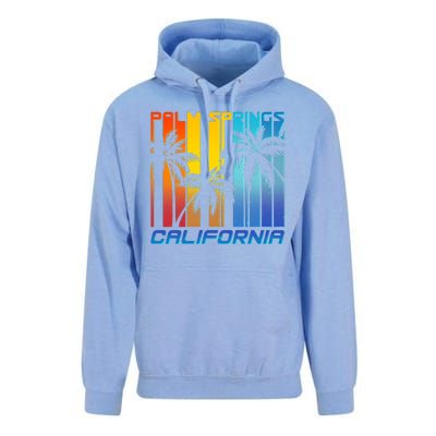 Cool Retro Palm Springs California  Unisex Surf Hoodie