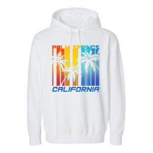 Cool Retro Palm Springs California  Garment-Dyed Fleece Hoodie