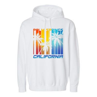 Cool Retro Palm Springs California  Garment-Dyed Fleece Hoodie