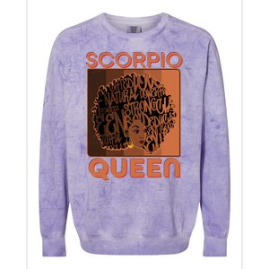 Cool Retro Scorpio Queen Afro Woman Colorblast Crewneck Sweatshirt