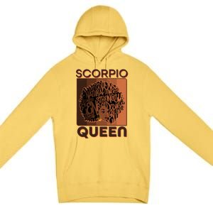 Cool Retro Scorpio Queen Afro Woman Premium Pullover Hoodie