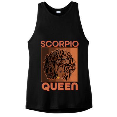 Cool Retro Scorpio Queen Afro Woman Ladies PosiCharge Tri-Blend Wicking Tank