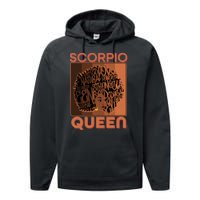 Cool Retro Scorpio Queen Afro Woman Performance Fleece Hoodie