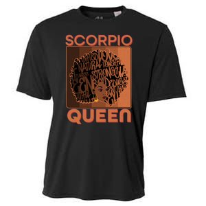 Cool Retro Scorpio Queen Afro Woman Cooling Performance Crew T-Shirt