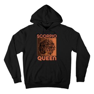 Cool Retro Scorpio Queen Afro Woman Hoodie