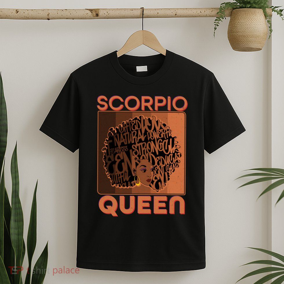 Cool Retro Scorpio Queen Afro Woman T-Shirt