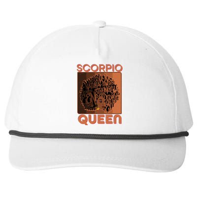 Cool Retro Scorpio Queen Afro Woman Snapback Five-Panel Rope Hat