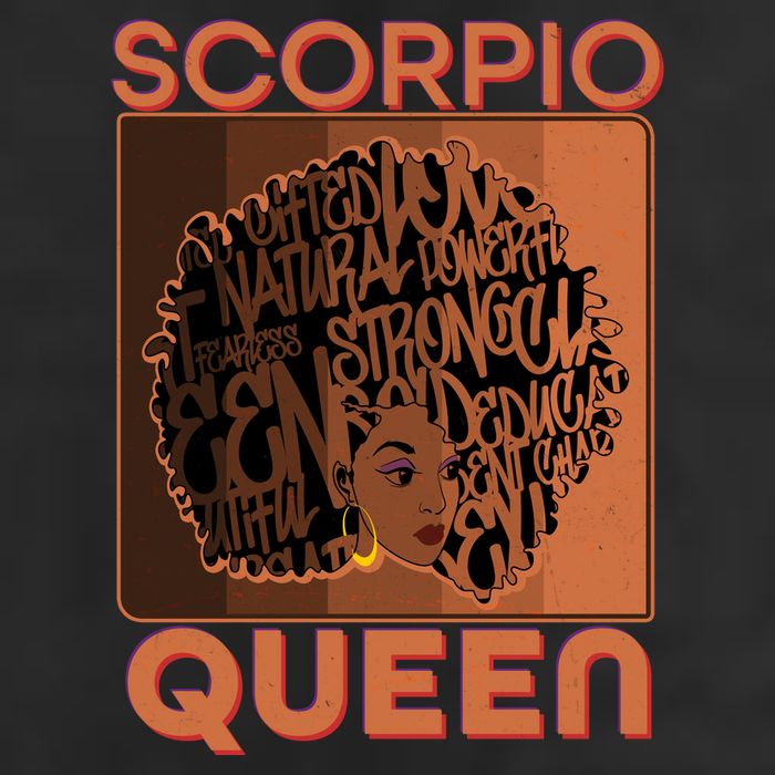 Cool Retro Scorpio Queen Afro Woman Beanie