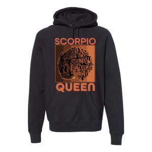 Cool Retro Scorpio Queen Afro Woman Premium Hoodie