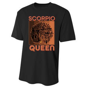 Cool Retro Scorpio Queen Afro Woman Performance Sprint T-Shirt