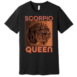 Cool Retro Scorpio Queen Afro Woman Premium T-Shirt