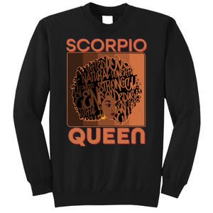 Cool Retro Scorpio Queen Afro Woman Tall Sweatshirt