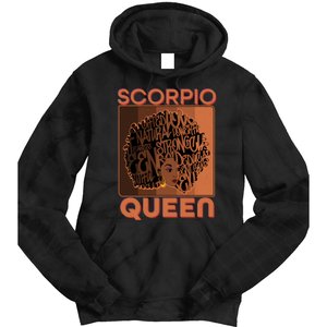 Cool Retro Scorpio Queen Afro Woman Tie Dye Hoodie