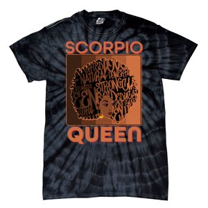 Cool Retro Scorpio Queen Afro Woman Tie-Dye T-Shirt