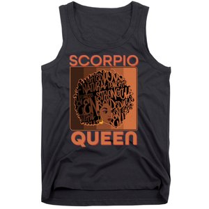 Cool Retro Scorpio Queen Afro Woman Tank Top