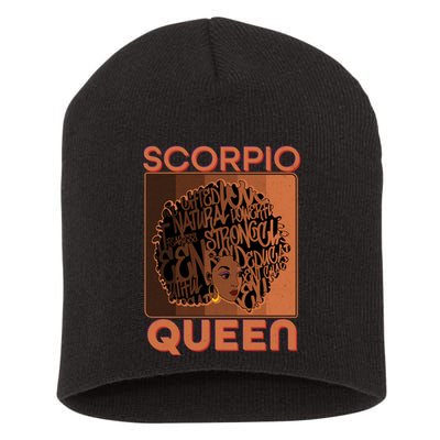 Cool Retro Scorpio Queen Afro Woman Short Acrylic Beanie