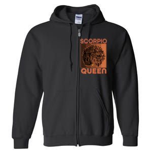 Cool Retro Scorpio Queen Afro Woman Full Zip Hoodie