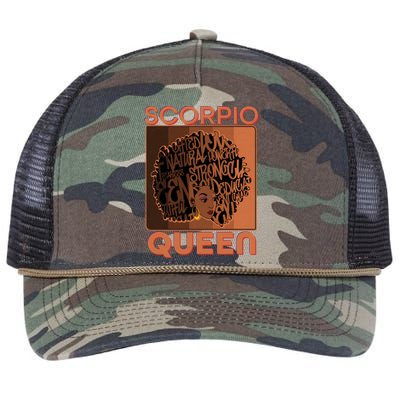 Cool Retro Scorpio Queen Afro Woman Retro Rope Trucker Hat Cap