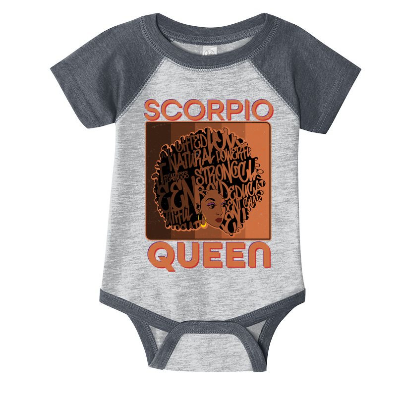 Cool Retro Scorpio Queen Afro Woman Infant Baby Jersey Bodysuit