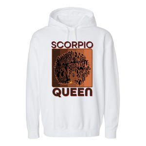 Cool Retro Scorpio Queen Afro Woman Garment-Dyed Fleece Hoodie