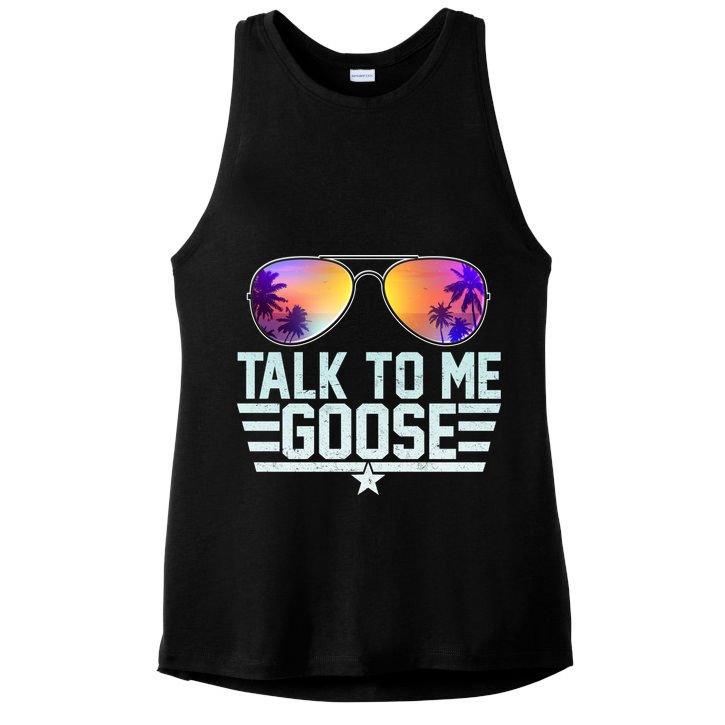 Cool Retro Talk To Me Goose Ladies PosiCharge Tri-Blend Wicking Tank