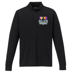 Cool Retro Talk To Me Goose Performance Long Sleeve Polo