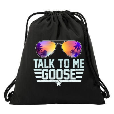 Cool Retro Talk To Me Goose Drawstring Bag