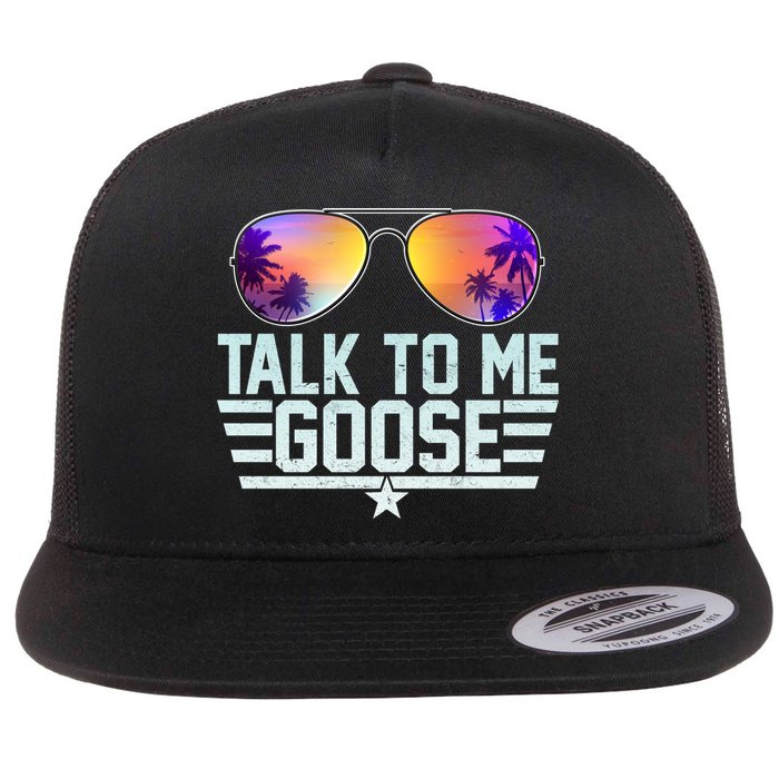 Cool Retro Talk To Me Goose Flat Bill Trucker Hat