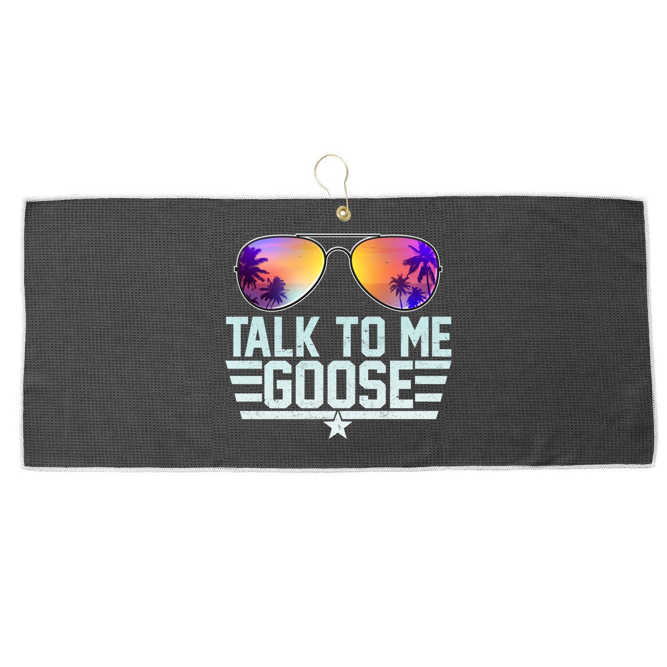Cool Retro Talk To Me Goose Large Microfiber Waffle Golf Towel
