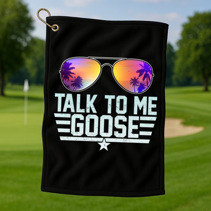 Cool Retro Talk To Me Goose Golf Towel