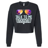 Cool Retro Talk To Me Goose Cropped Pullover Crew